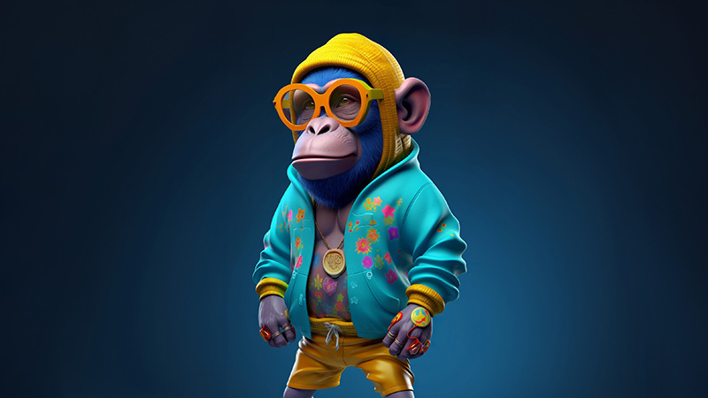 Modern Monkey NFT with Sunglasses